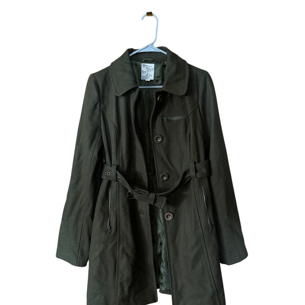 Anthropologie Tulle Women's Olive Green Coat - Picture 3 of 7